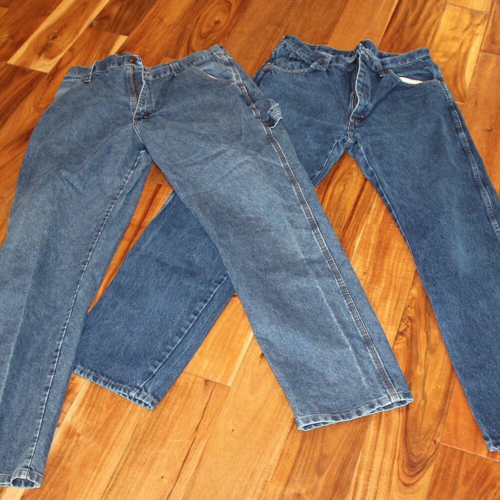 WRANGLER AND RUSTLER TWO LOT, MENS JEANS 36x32